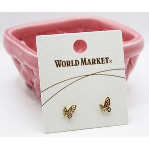 NWT Dainty Butterfly wings cubic zirconia earrings